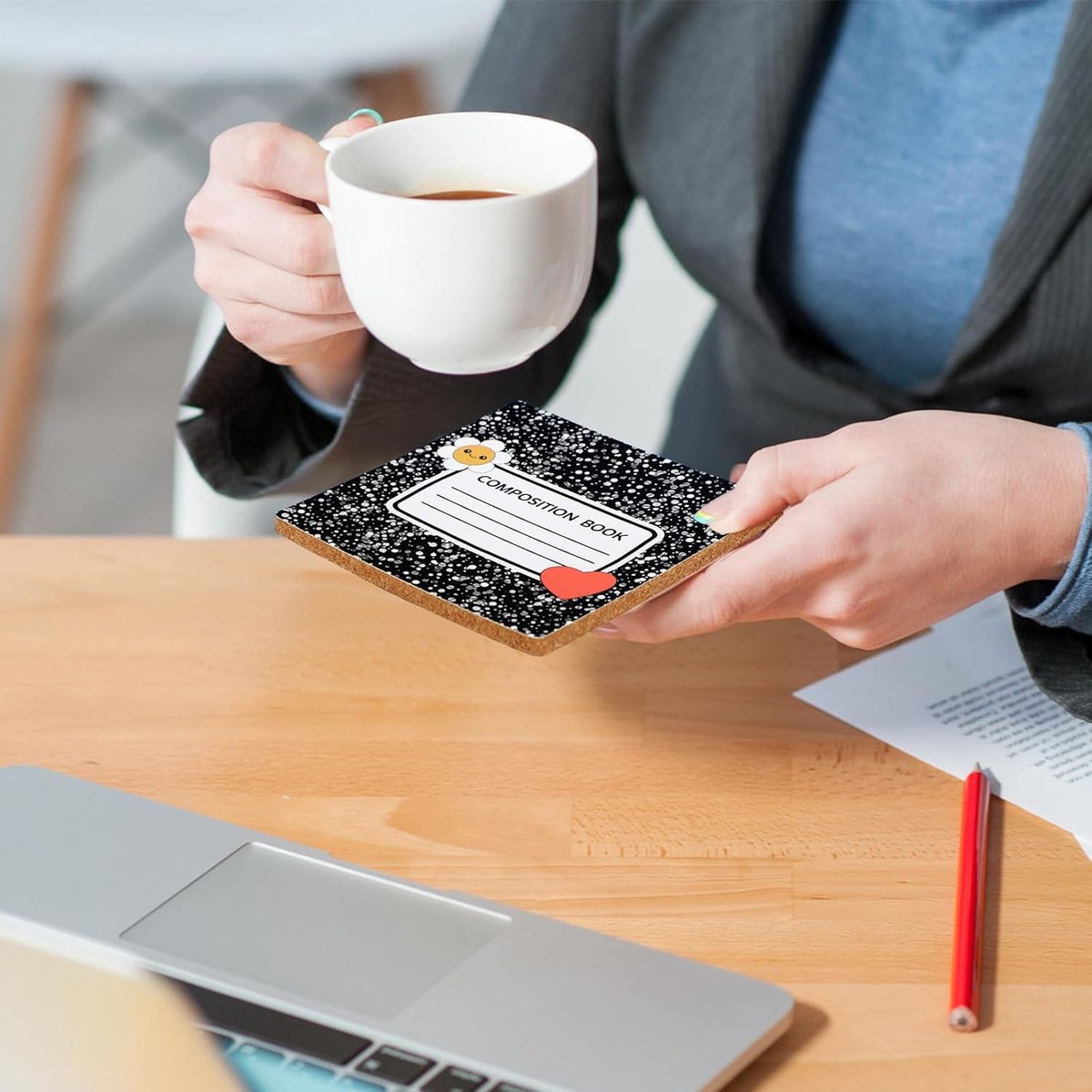 Hushee 48 Stks Leraar Onderzetters Dank U Geschenken Samenstelling Notebook Coaster Leraar Waardering Onderzetters Geschenken Absorberende Onderzetter Kurk Basis voor Terug naar School