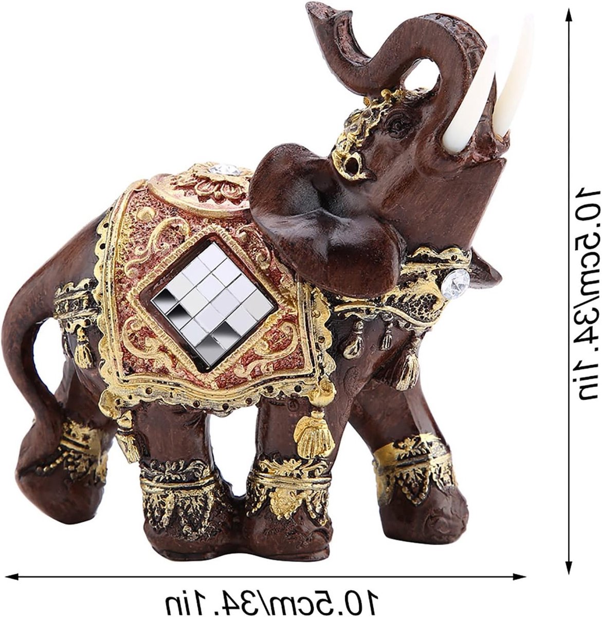 Geluksfiguren van een olifant, Feng Shui interieuraccessoire voor rijkdom en geluk in huisdecoratie