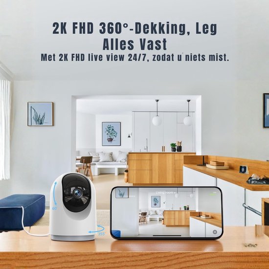 DnA® Camera - Camerabewaking - Camera Beveiliging - Camerabewaking Draadloos - Wit - 8cm x 8cm x 15cm van Merkloos — afbeelding 3