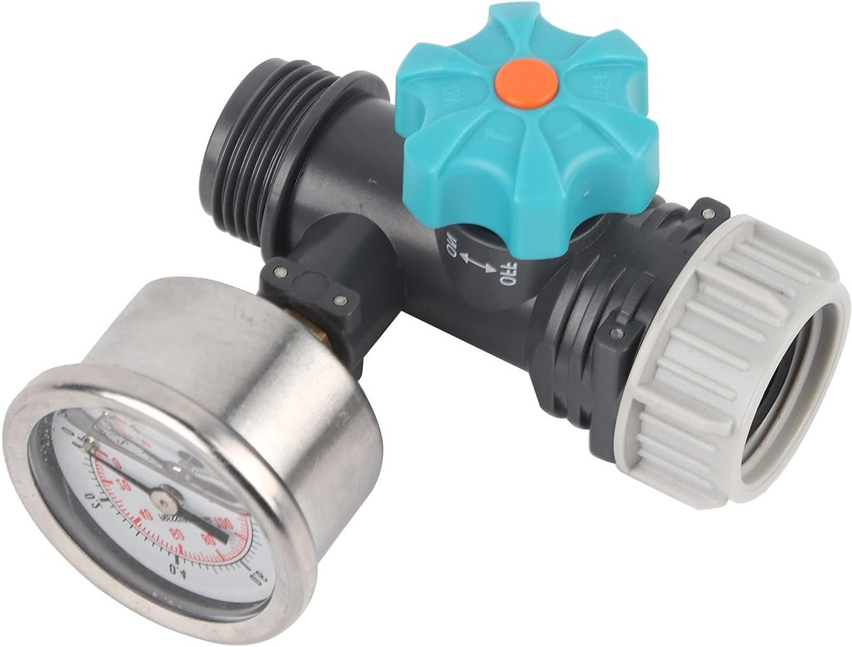 Verstelbare Waterdrukregelaar met Drukmeter, G3/4 inch, Maximaal 140 psi/10 bar voor Tuin en Irrigatie