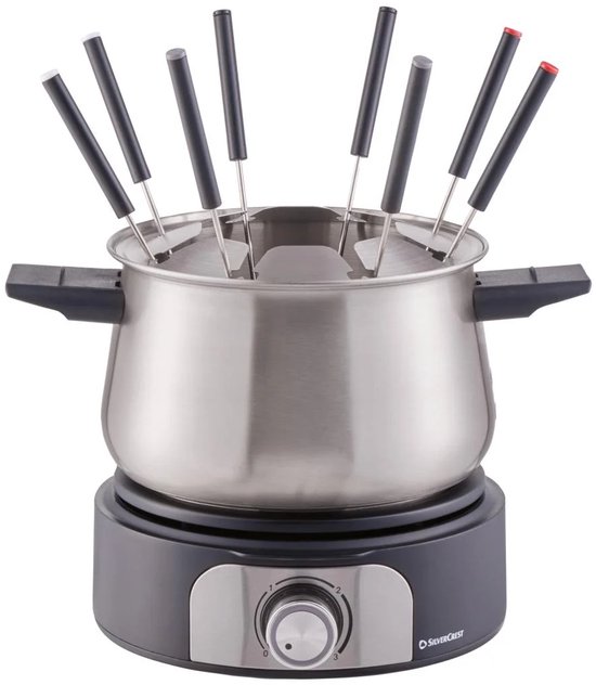Cuisinier Deluxe Fondueset - 6 Personen - Elektrisch - RVS - Vleesfondue - Kaasfondue