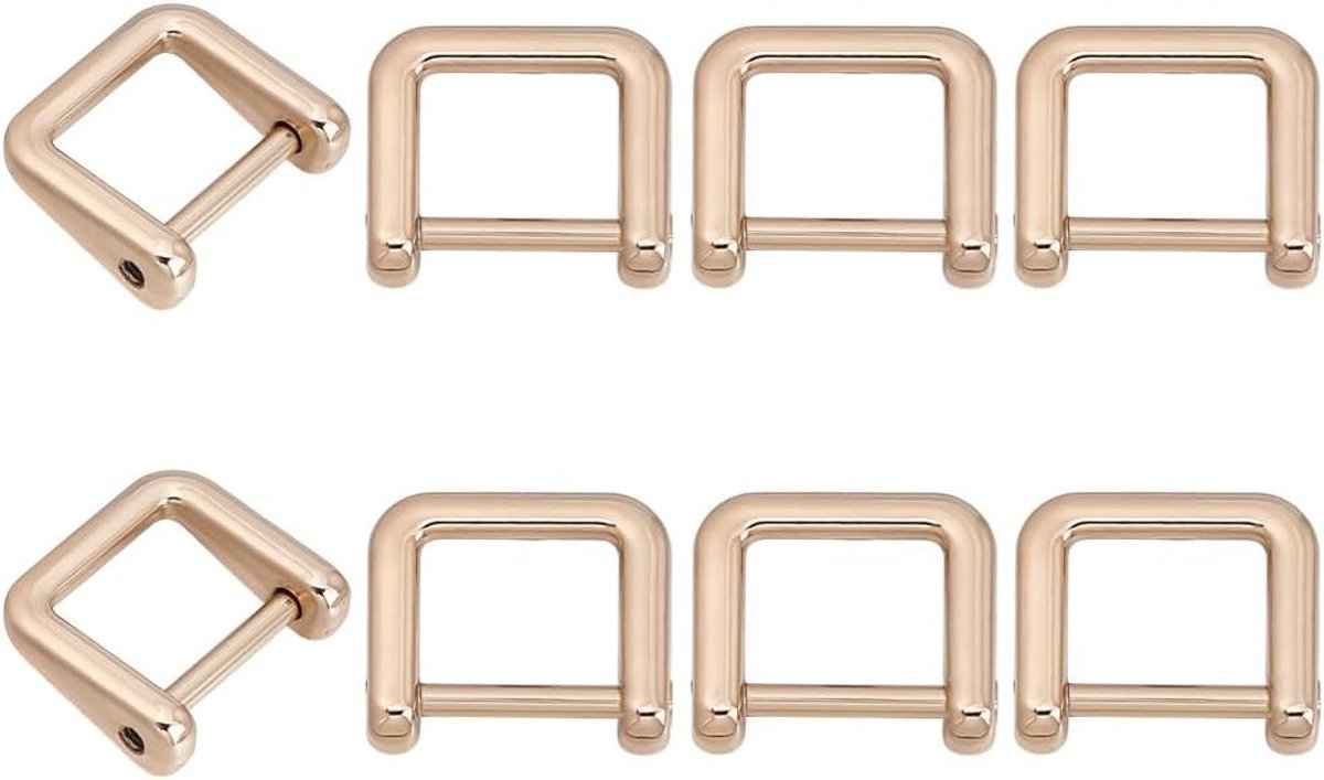 8 Stuks Rechthoekige Schroefringen, Legering Koppeling Connectoren voor Portemonnees, Ideaal voor Handgemaakte Accessoires, 2 x 2.5 x 0.8 cm