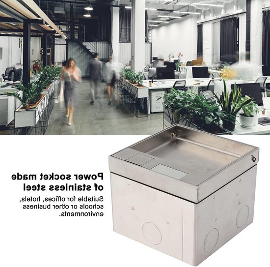 Inbouw Stopcontact RVS Vloerdoos Waterdicht voor Binnen en Buiten Gebruik | AC250V Plug Accessoires, Recessed Box, Elektrische Oplossingen — afbeelding 2