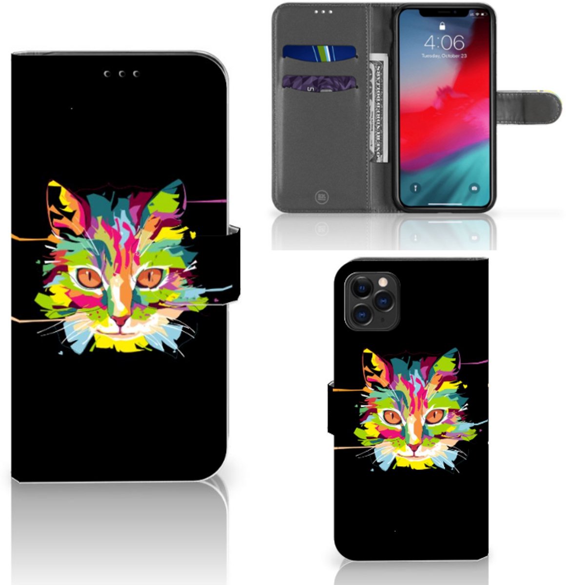 Apple iPhone 11 Pro Max Leuk Hoesje Cat Color