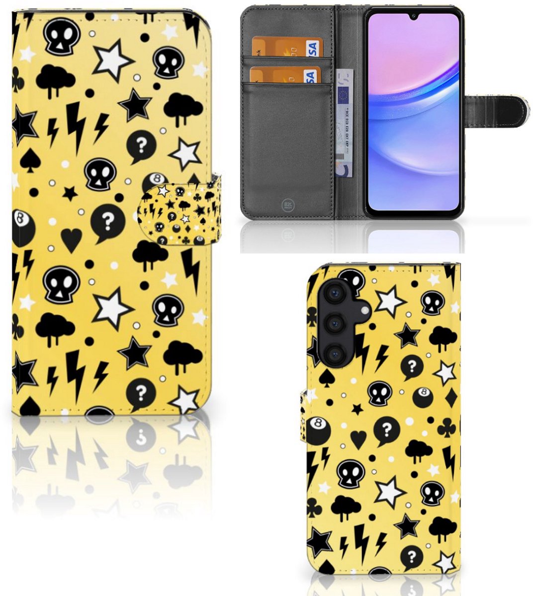 Telefoonhoesje met Naam Samsung Galaxy A15 Punk Geel
