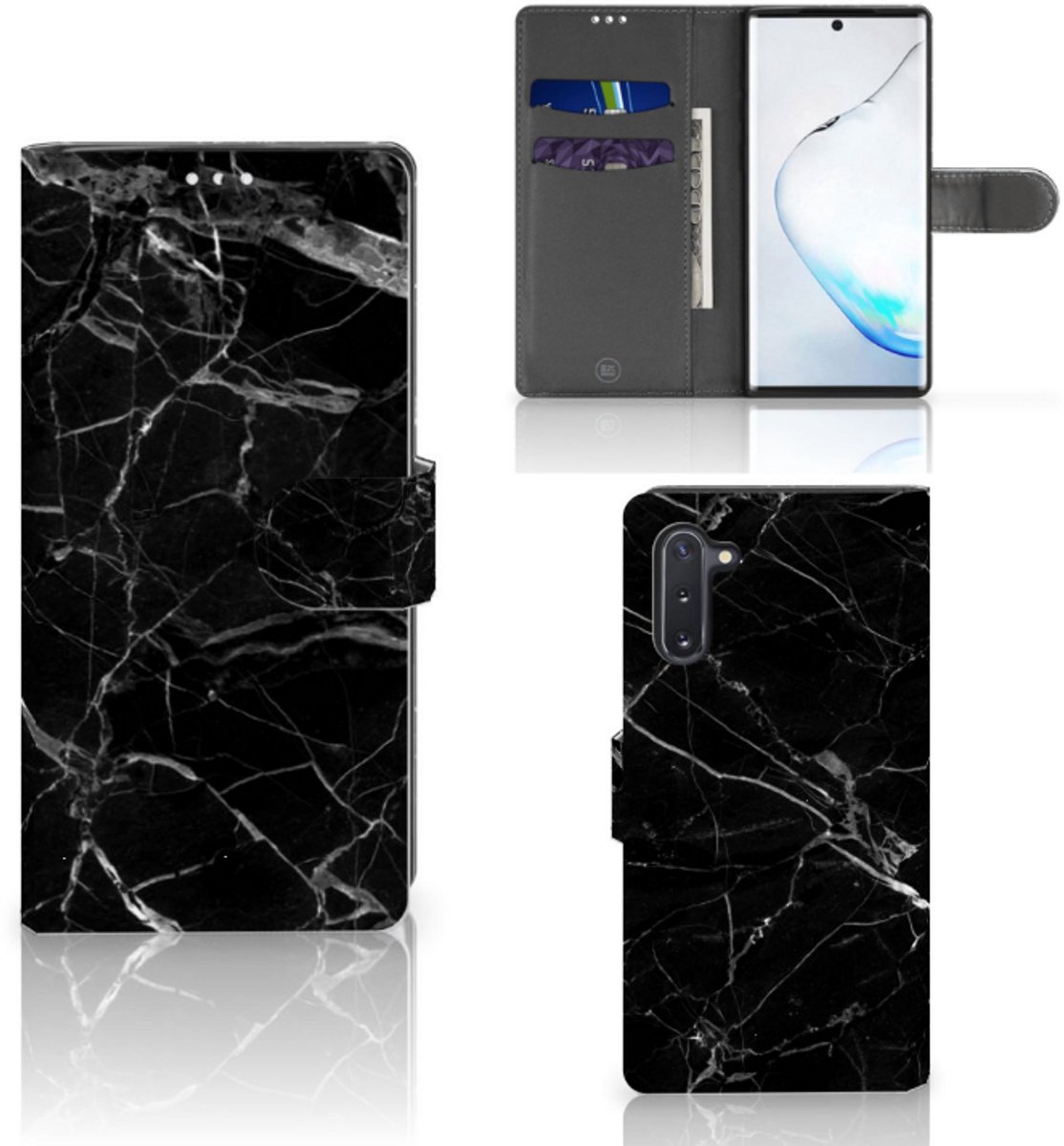 Samsung Galaxy Note 10 Bookcase Marmer Zwart - Origineel Cadeau Vader