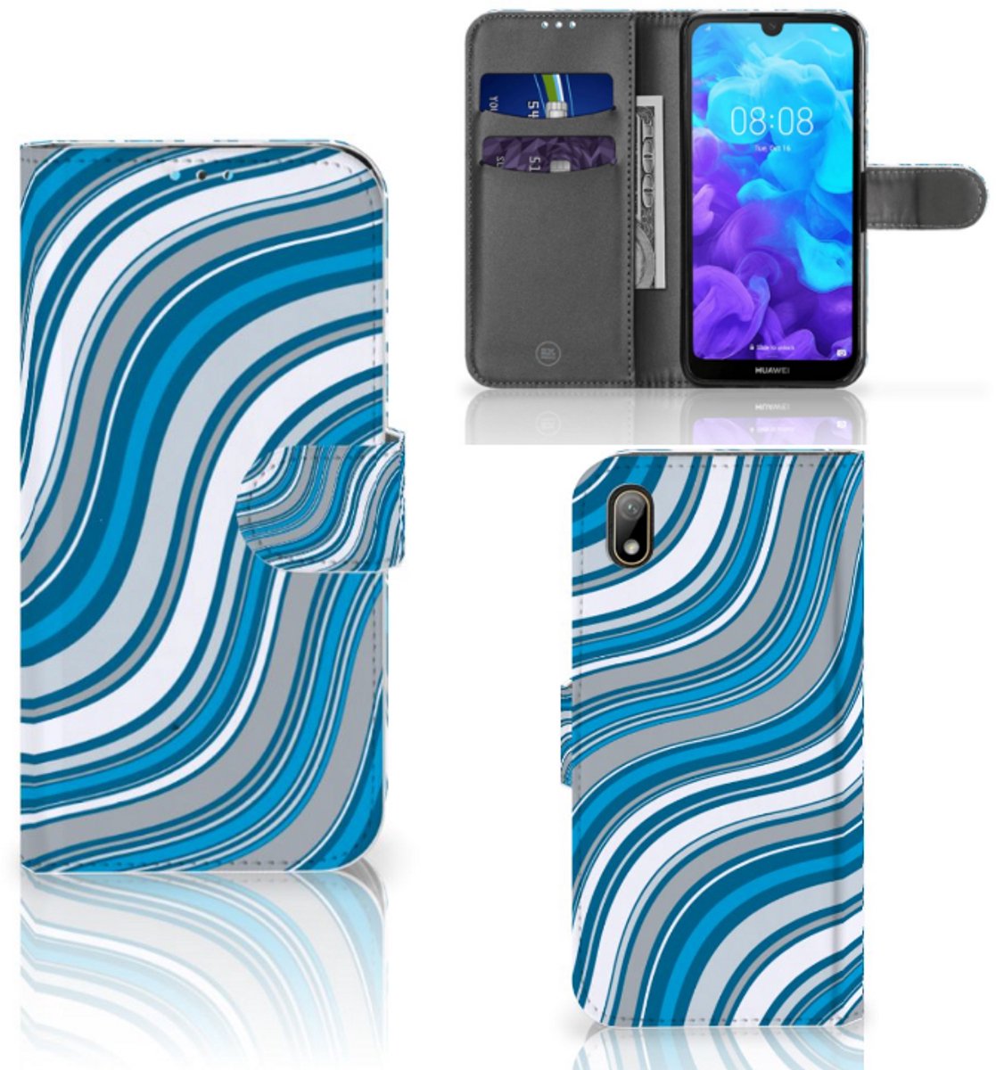 Huawei Y5 (2019) Telefoon Hoesje Waves Blue