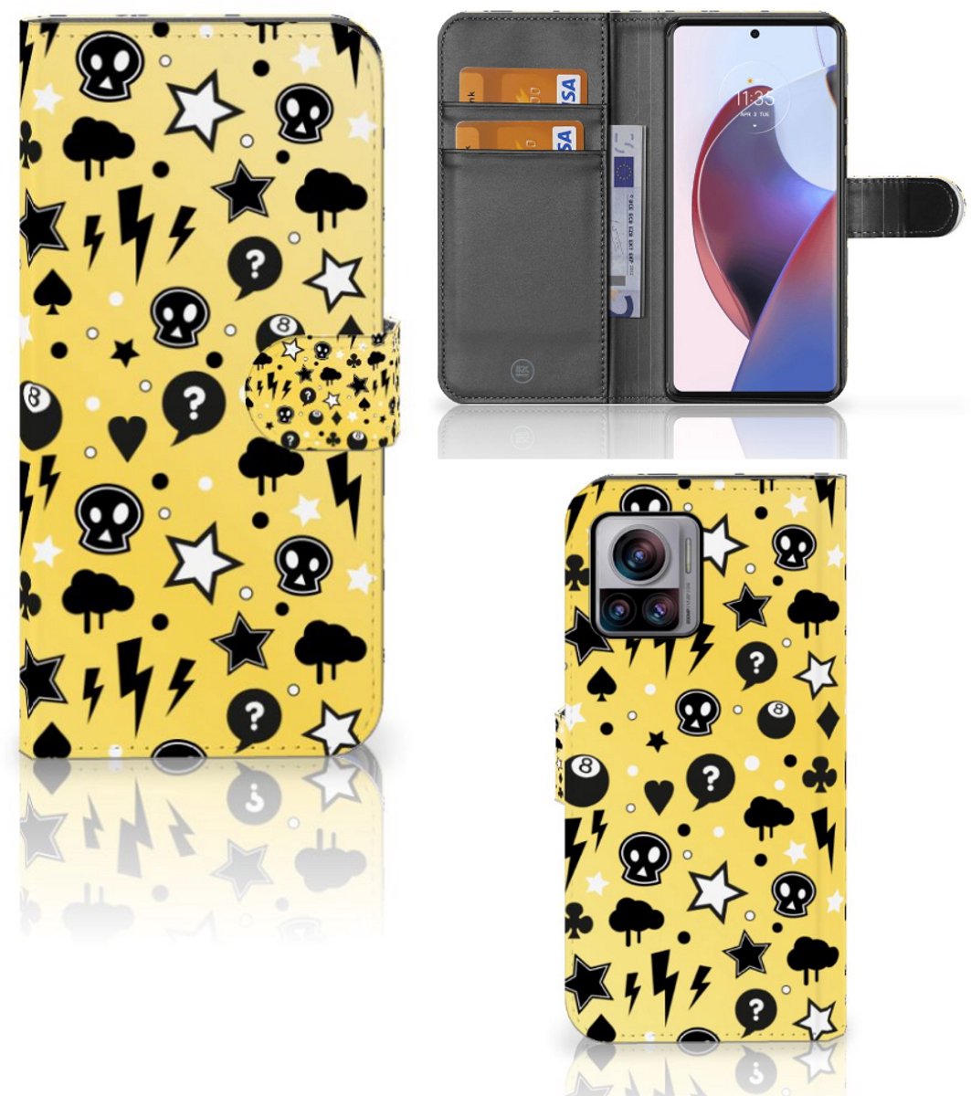 Telefoonhoesje met Naam Motorola Edge 30 Ultra Punk Geel