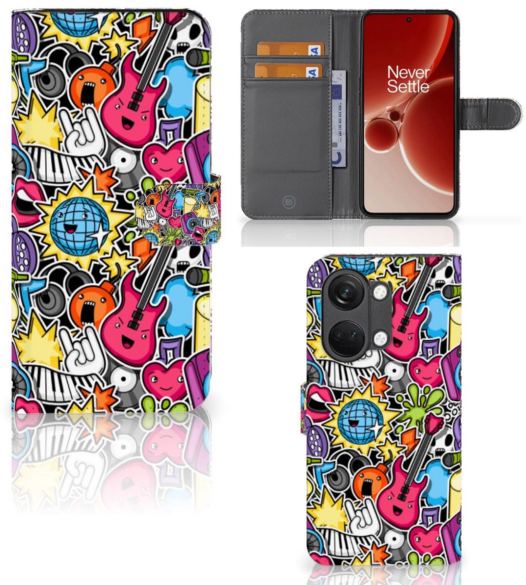 OnePlus Nord 3 Wallet Case met Pasjes Punk Rock
