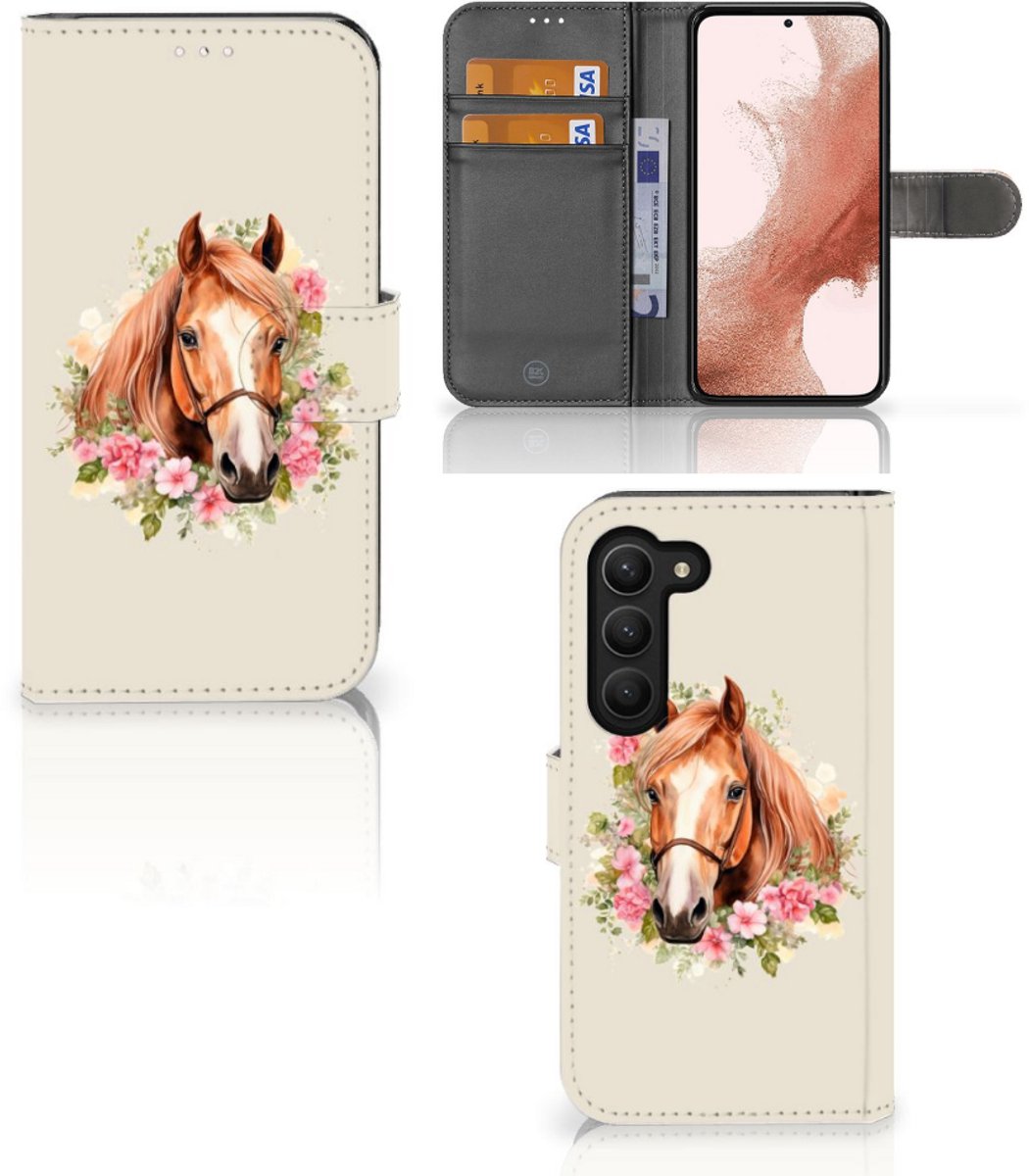 Telefoonhoesje met Pasjes voor Samsung Galaxy S23 Paard