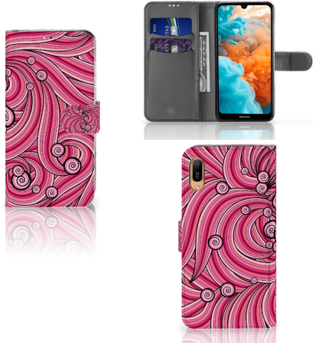 Huawei Y6 (2019) Hoesje Swirl Pink