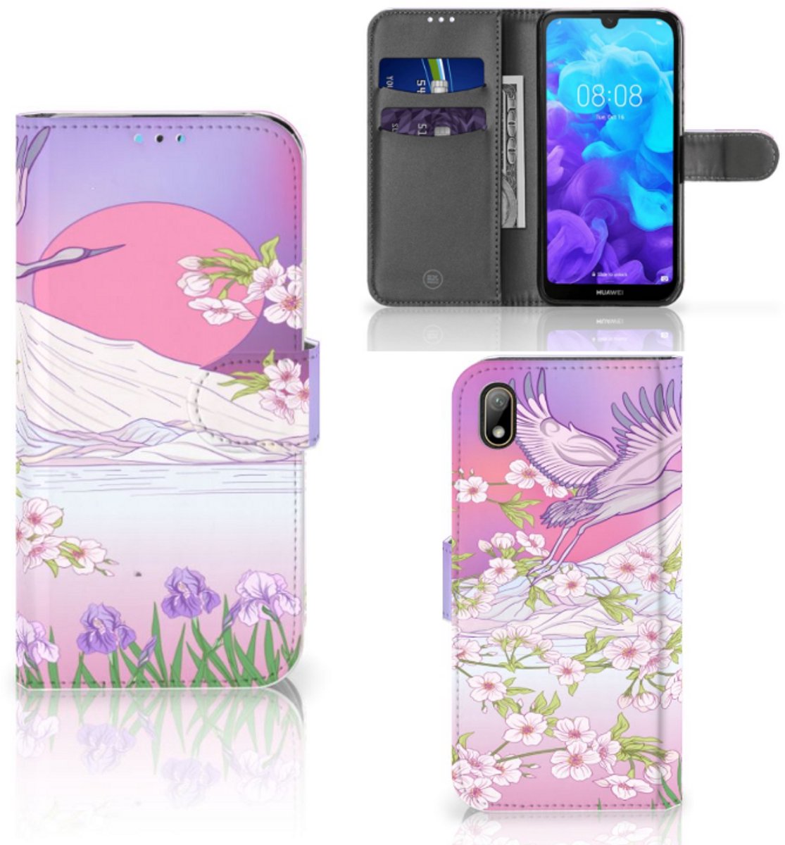 Huawei Y5 (2019) Telefoonhoesje met Pasjes Bird Flying
