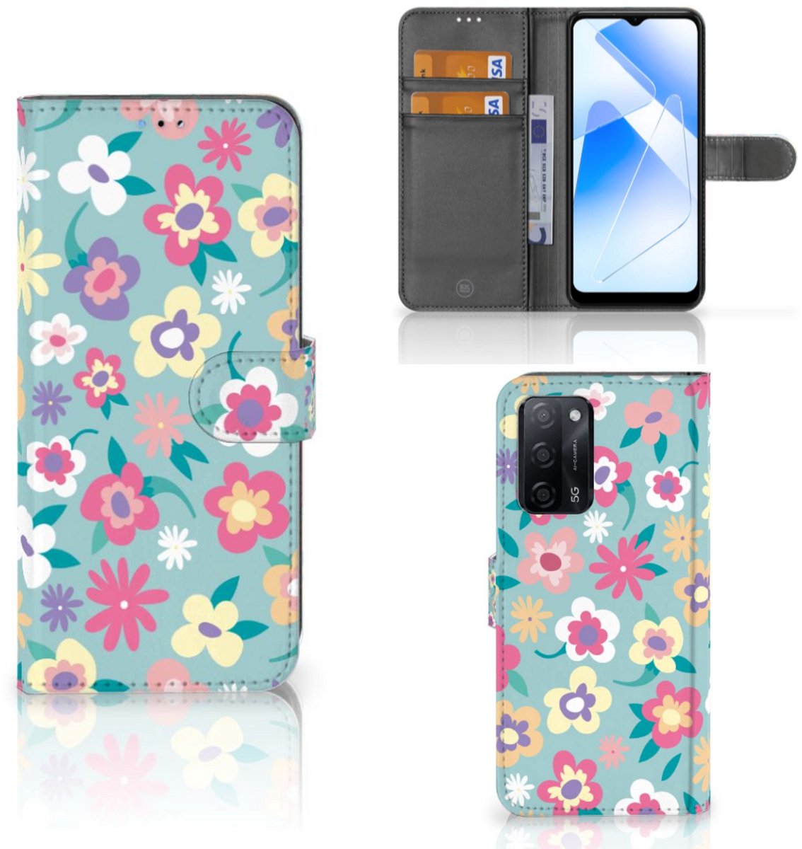 OPPO A16/A16s/A54s Hoesje Flower Power