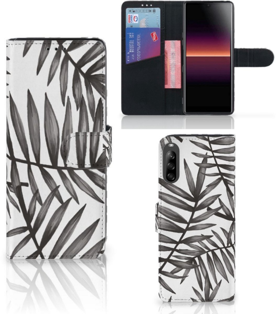Sony Xperia L4 Hoesje Leaves Grey