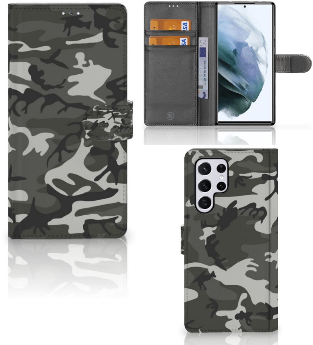 Samsung Galaxy S22 Ultra Telefoon Hoesje Army Light