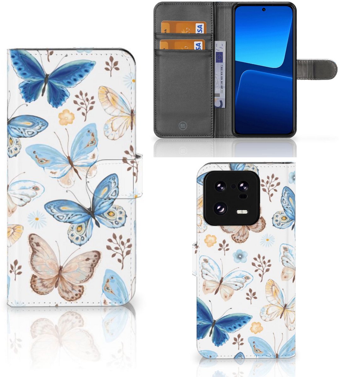 Telefoonhoesje met Pasjes voor Xiaomi 13 Pro Vlinder