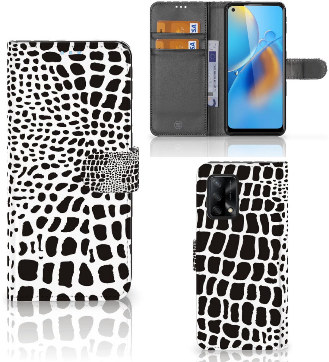 OPPO A74 4G Telefoonhoesje met Pasjes Slangenprint