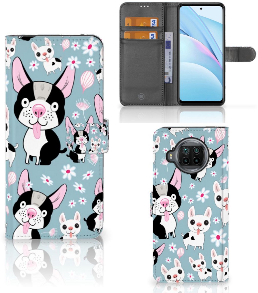 Book Case voor Xiaomi Mi 10T Lite Telefoonhoesje met Pasjes Hondjes