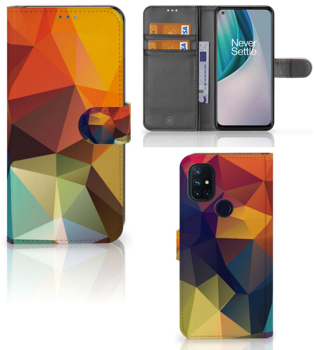 Boekhoesje voor OnePlus Nord N10 Book Case Polygon Color