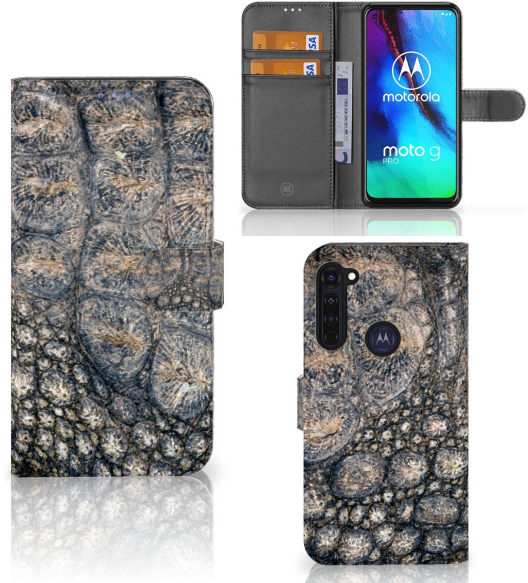 Motorola Moto G Pro Telefoonhoesje met Pasjes Krokodillenprint
