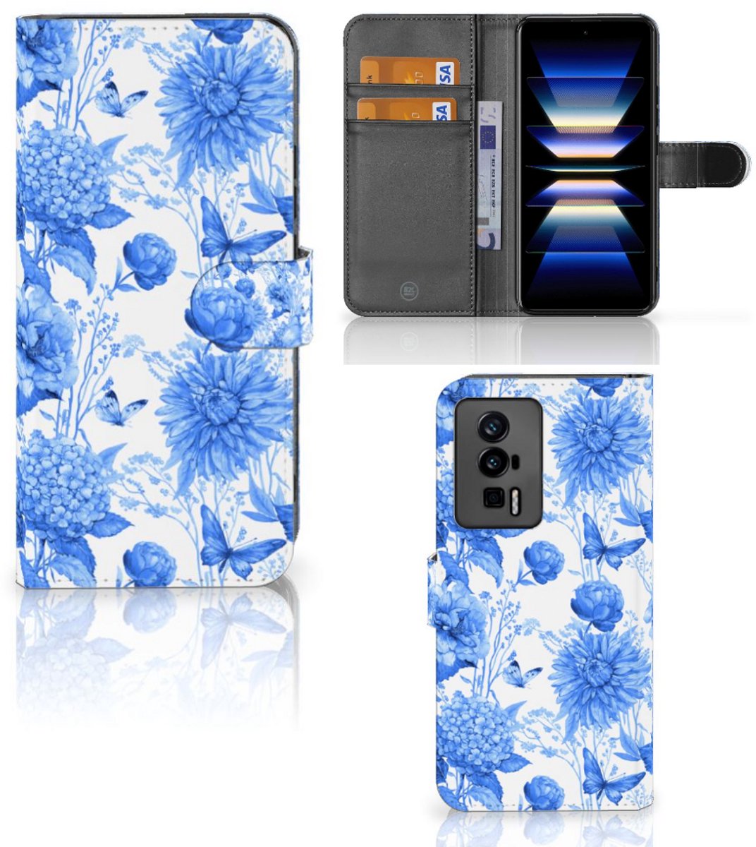Hoesje voor Xiaomi Poco F5 Pro Flowers Blue