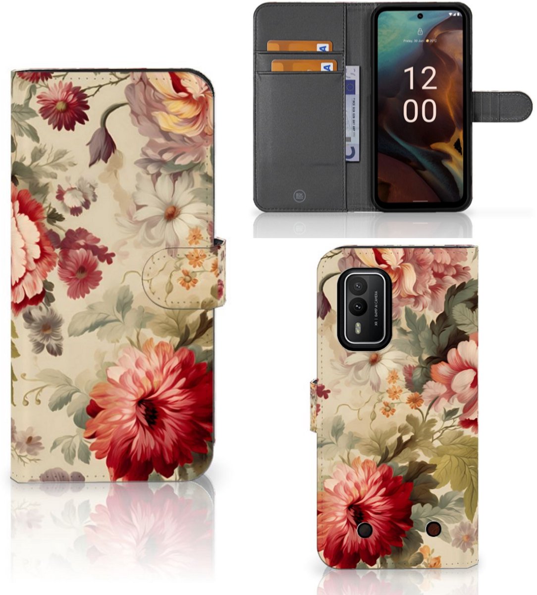 Hoesje voor Nokia XR21 Bloemen