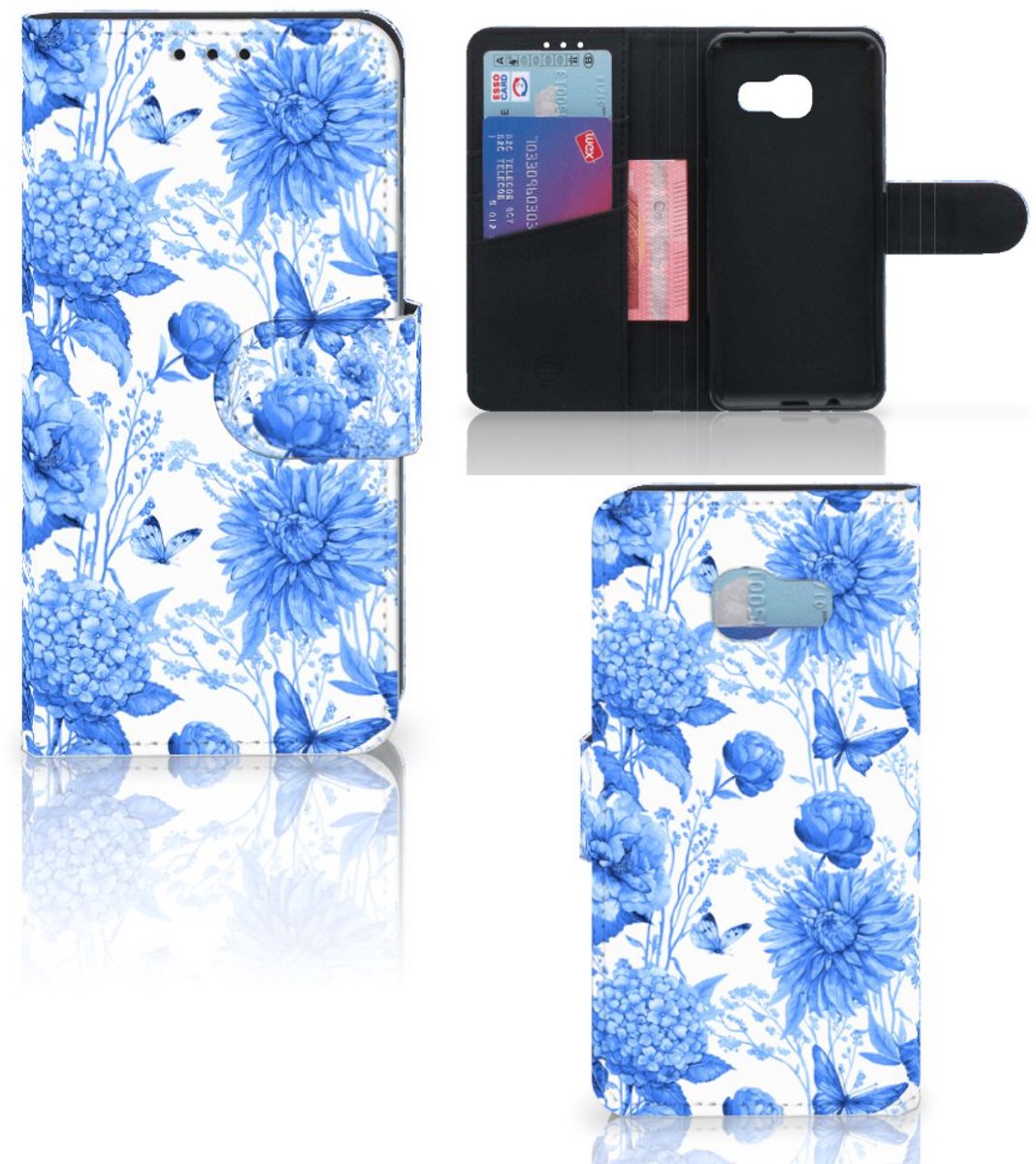 Hoesje voor Samsung Galaxy A3 2017 Flowers Blue