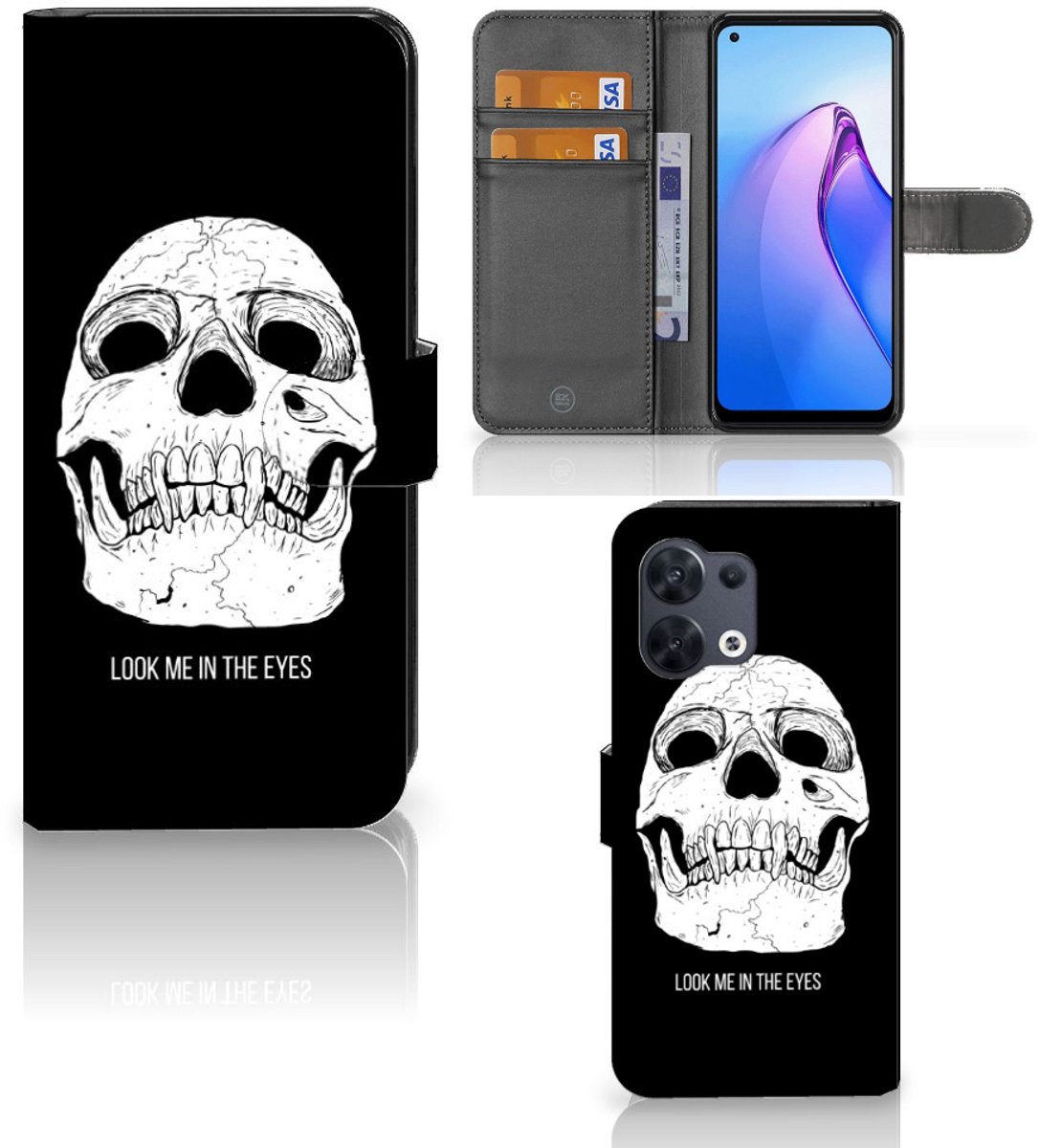 Telefoonhoesje met Naam OPPO Reno8 Skull Eyes