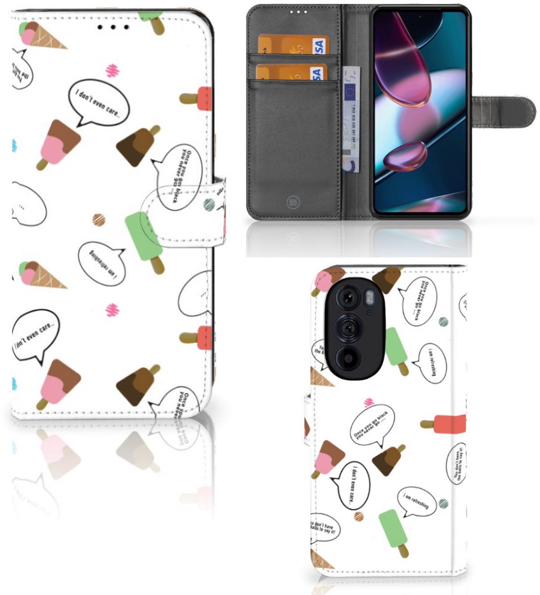 Book Case voor Motorola Edge 30 Pro Book Cover IJsjes