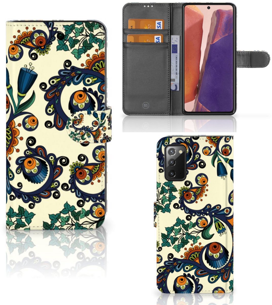 Wallet Case Samsung Galaxy Note 20 Barok Flower