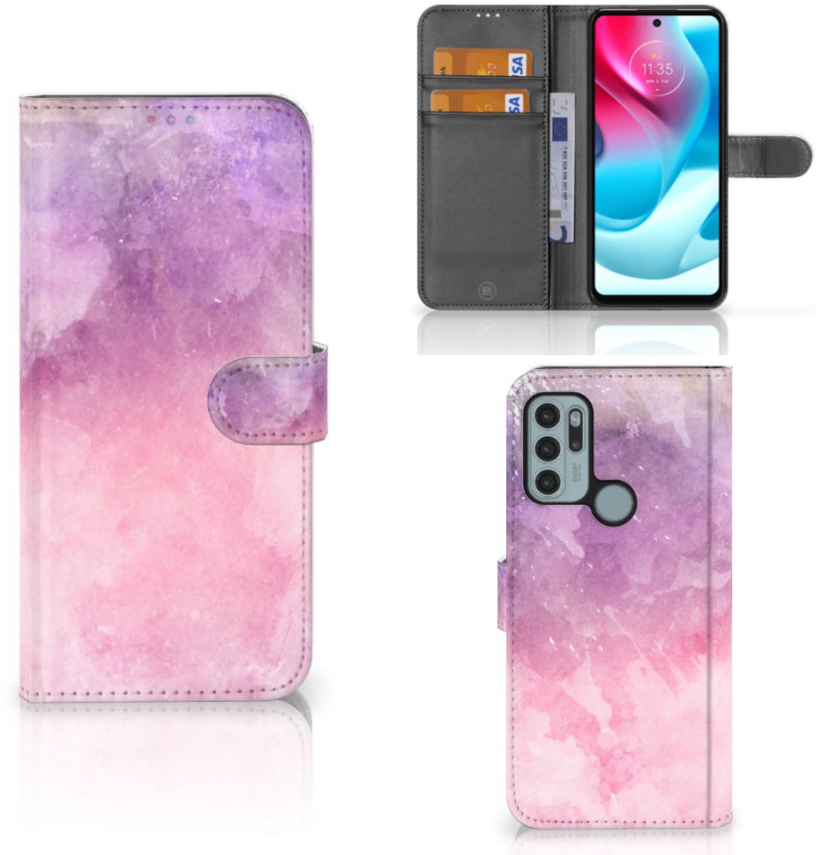 Hoesje Motorola Moto G60s Pink Purple Paint