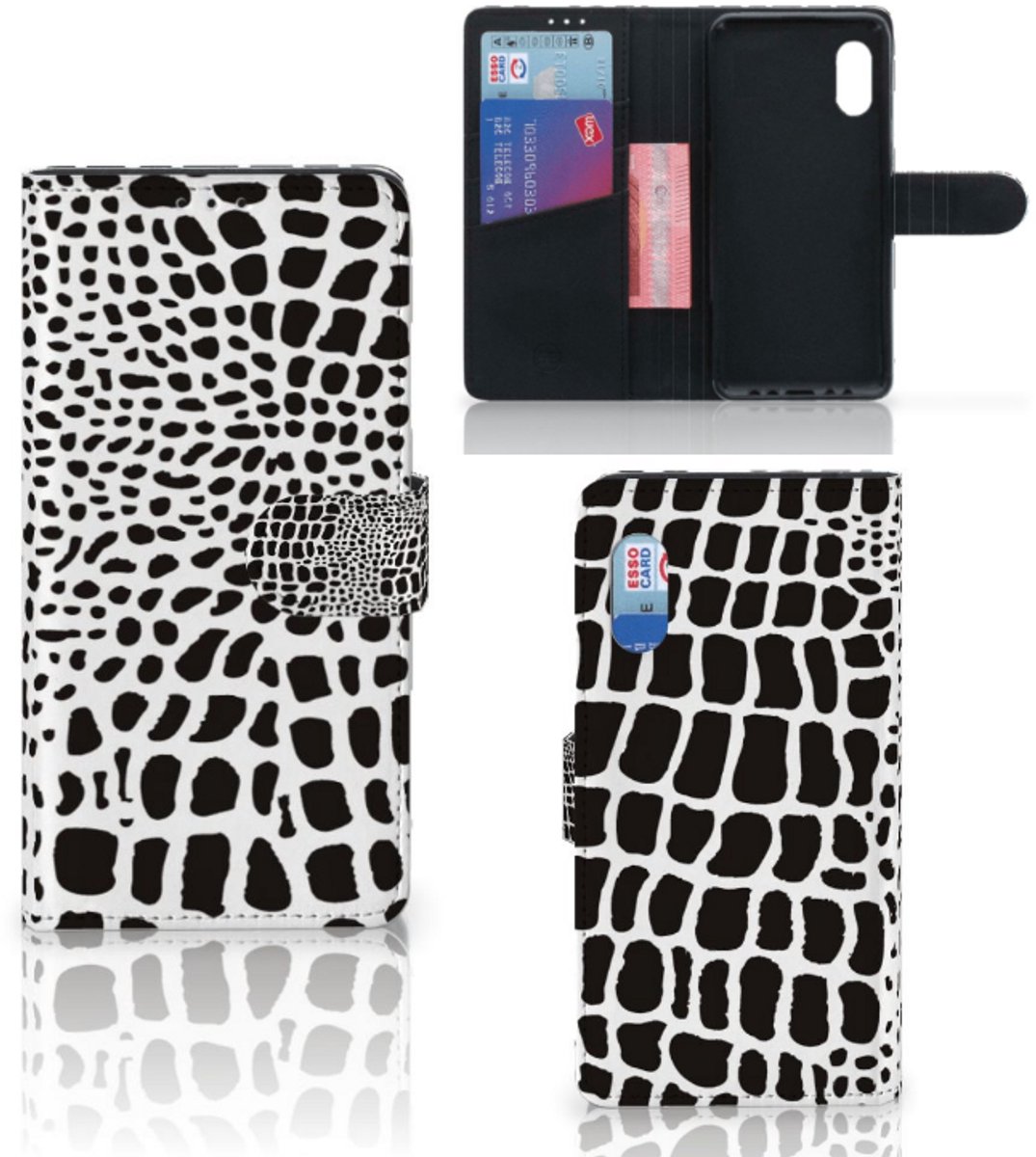 Samsung Xcover Pro Telefoonhoesje met Pasjes Slangenprint
