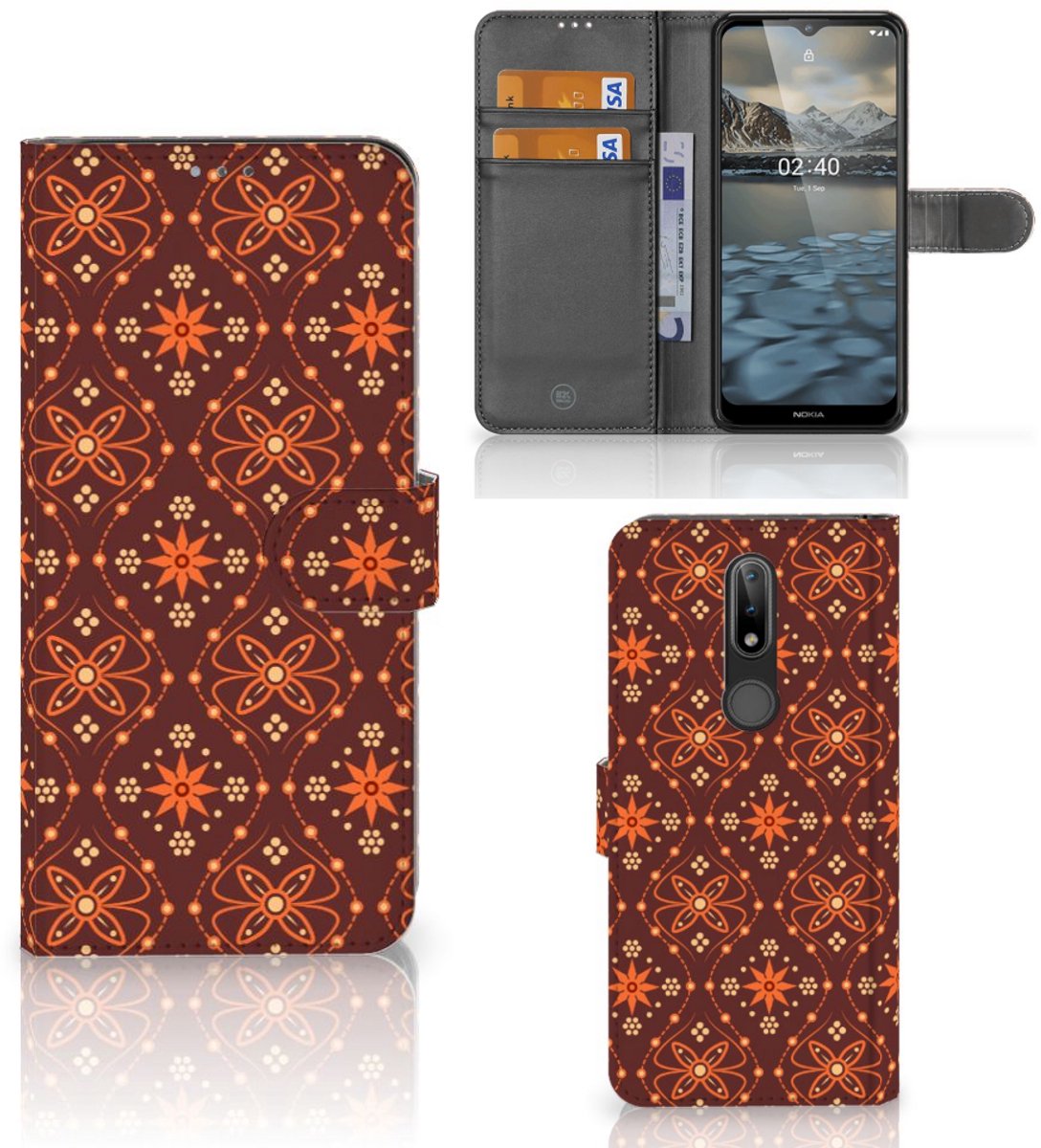 Nokia 2.4 Telefoon Hoesje Batik Brown