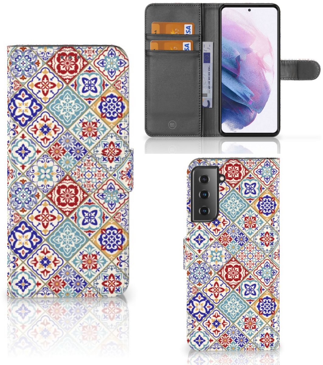 Samsung Galaxy S21 Plus Bookcase Tiles Color
