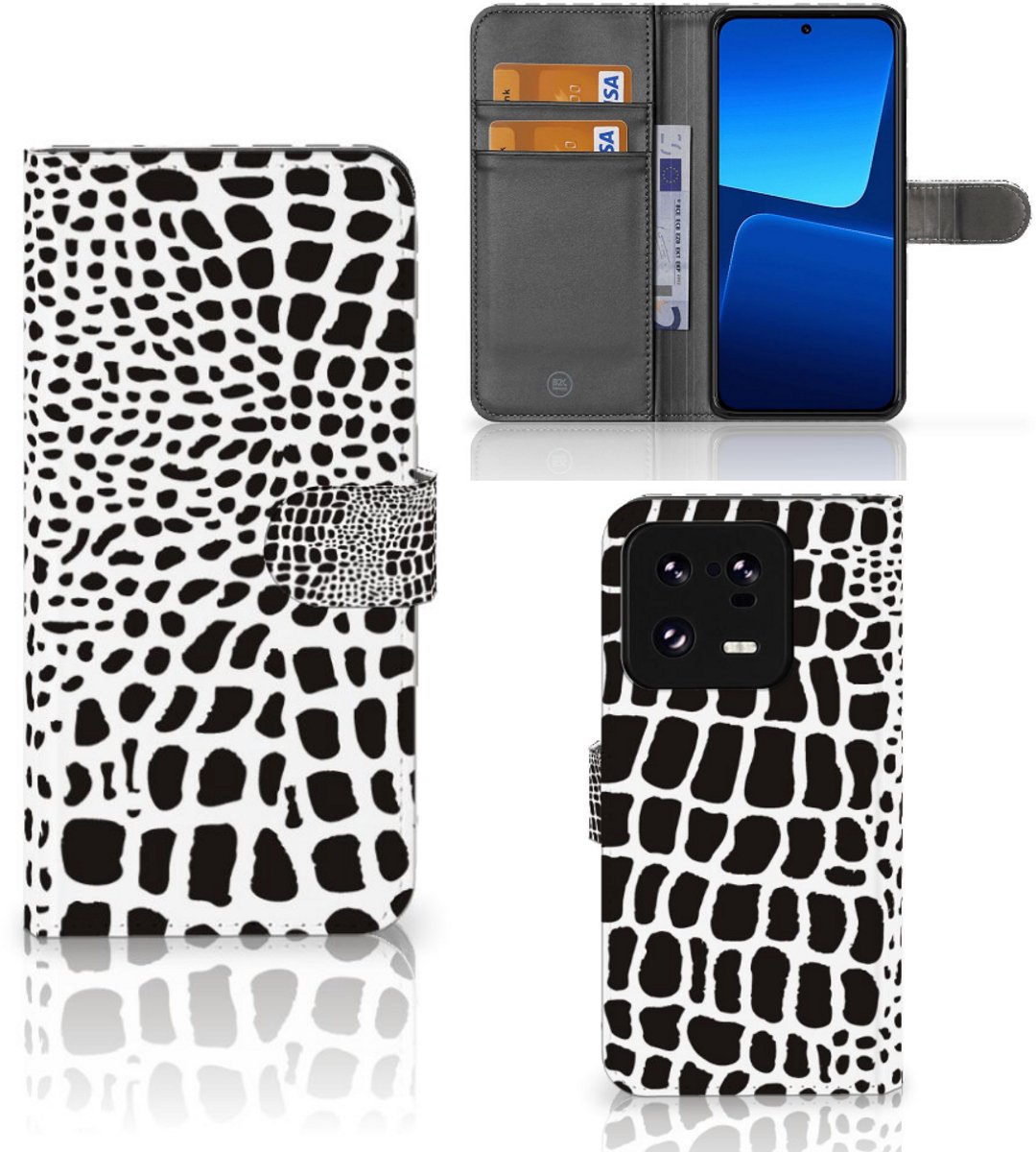 Xiaomi 13 Pro Telefoonhoesje met Pasjes Slangenprint