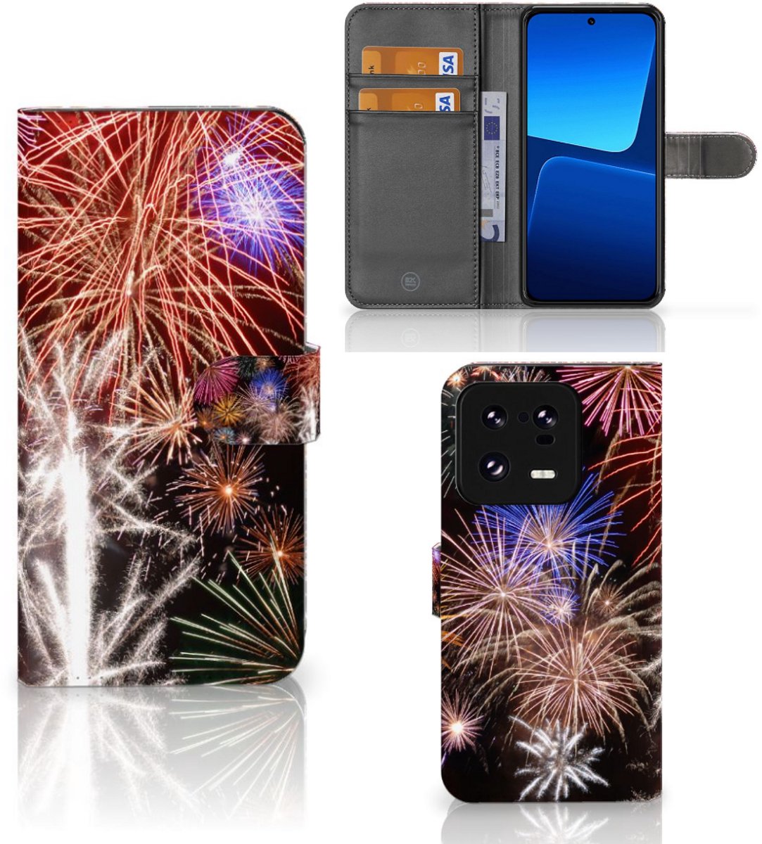 Xiaomi 13 Pro Wallet Case met Pasjes Vuurwerk