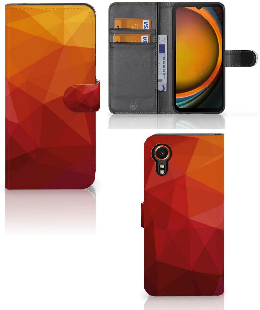 Book Case voor Samsung Galaxy Xcover 7 Polygon Red