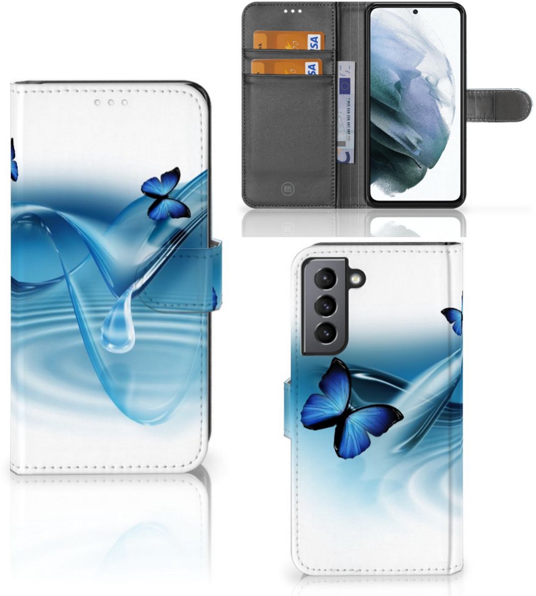 Samsung Galaxy S21 FE Telefoonhoesje met Pasjes Vlinders