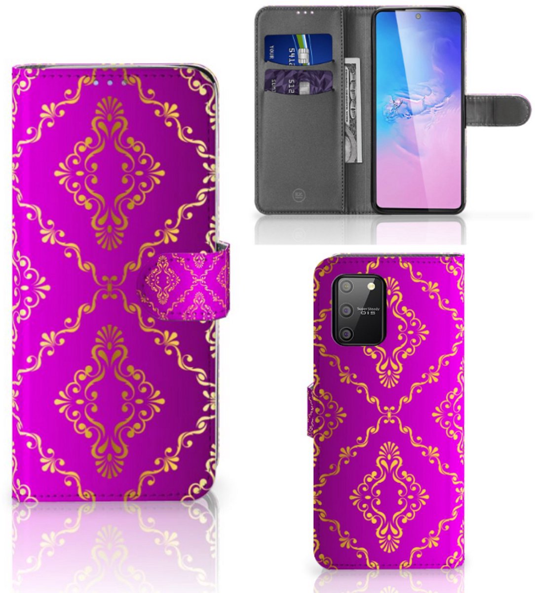 Book Case voor Wallet Case Samsung S10 Lite Barok Roze