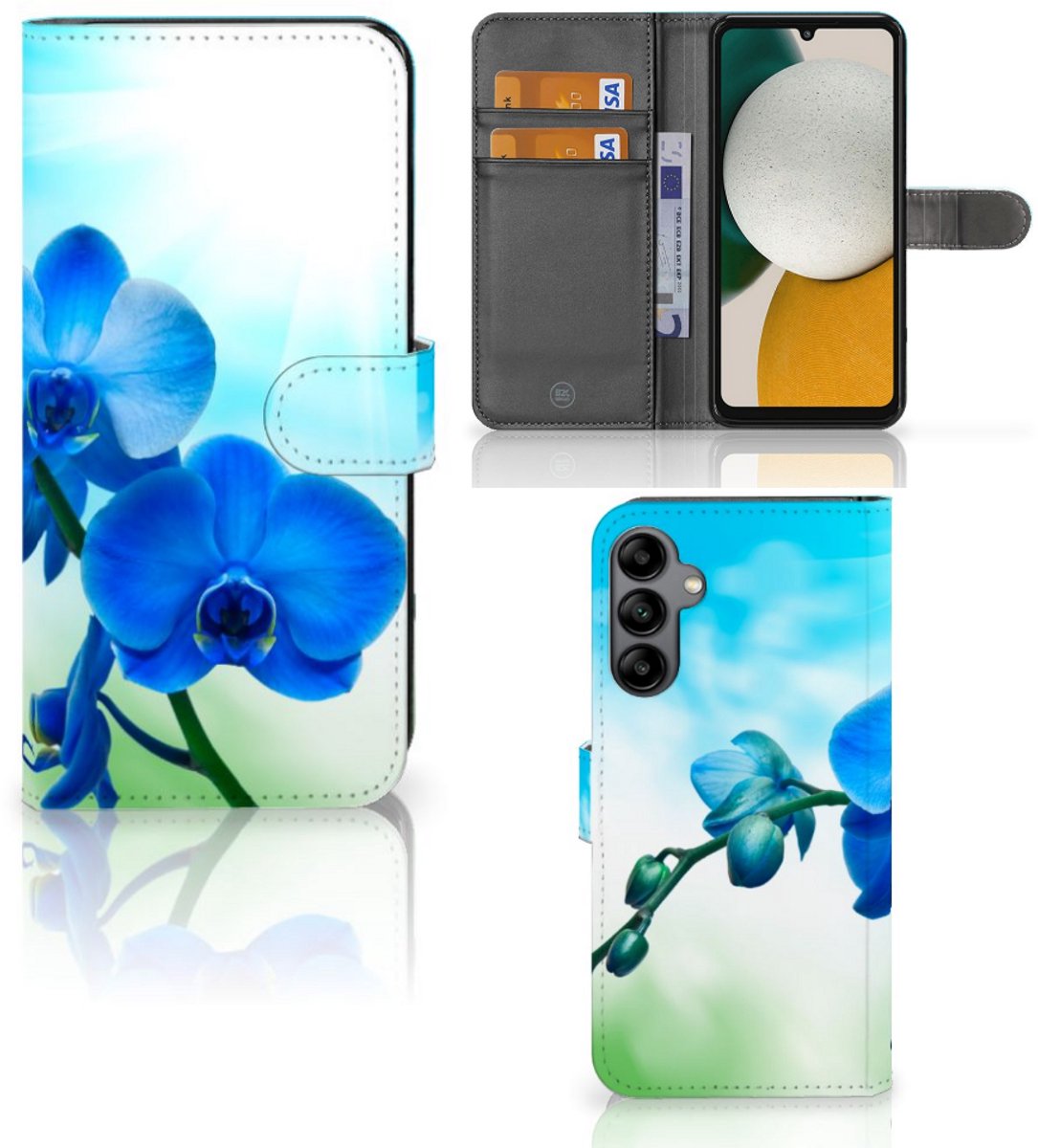 Samsung Galaxy A34 Hoesje Orchidee Blauw - Cadeau voor je Moeder