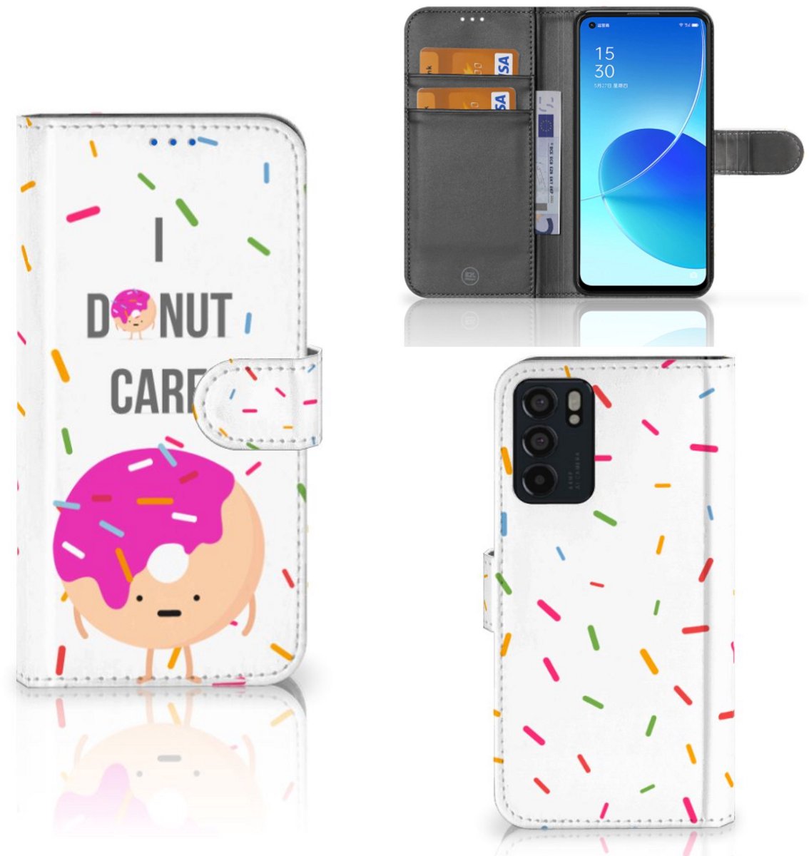 OPPO Reno6 5G Book Cover Donut Roze
