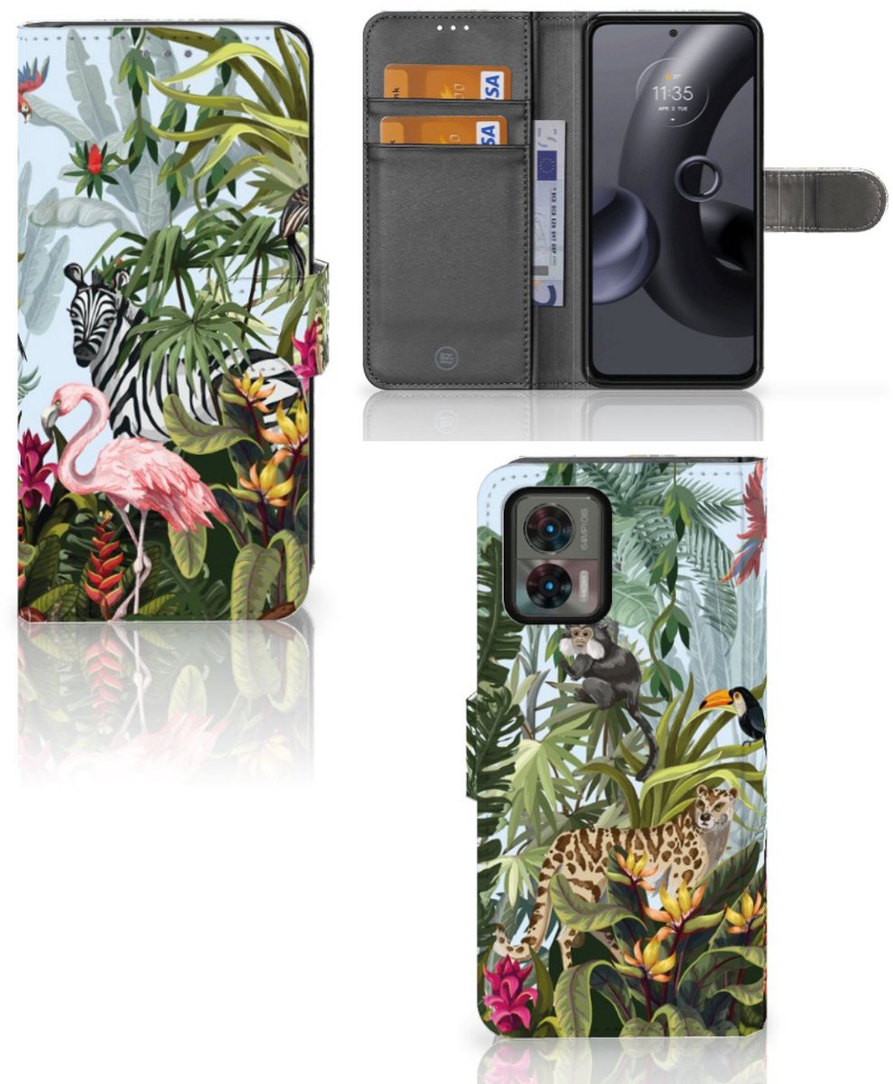 Telefoonhoesje met Pasjes voor Motorola Edge 30 Neo Jungle