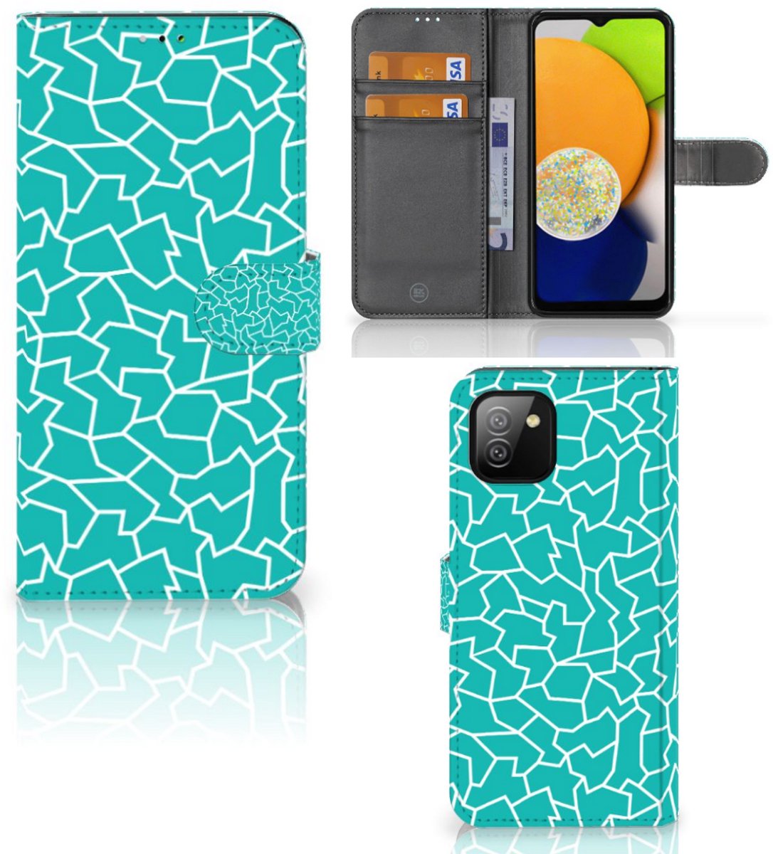 Samsung Galaxy A03 Hoesje Cracks Blue