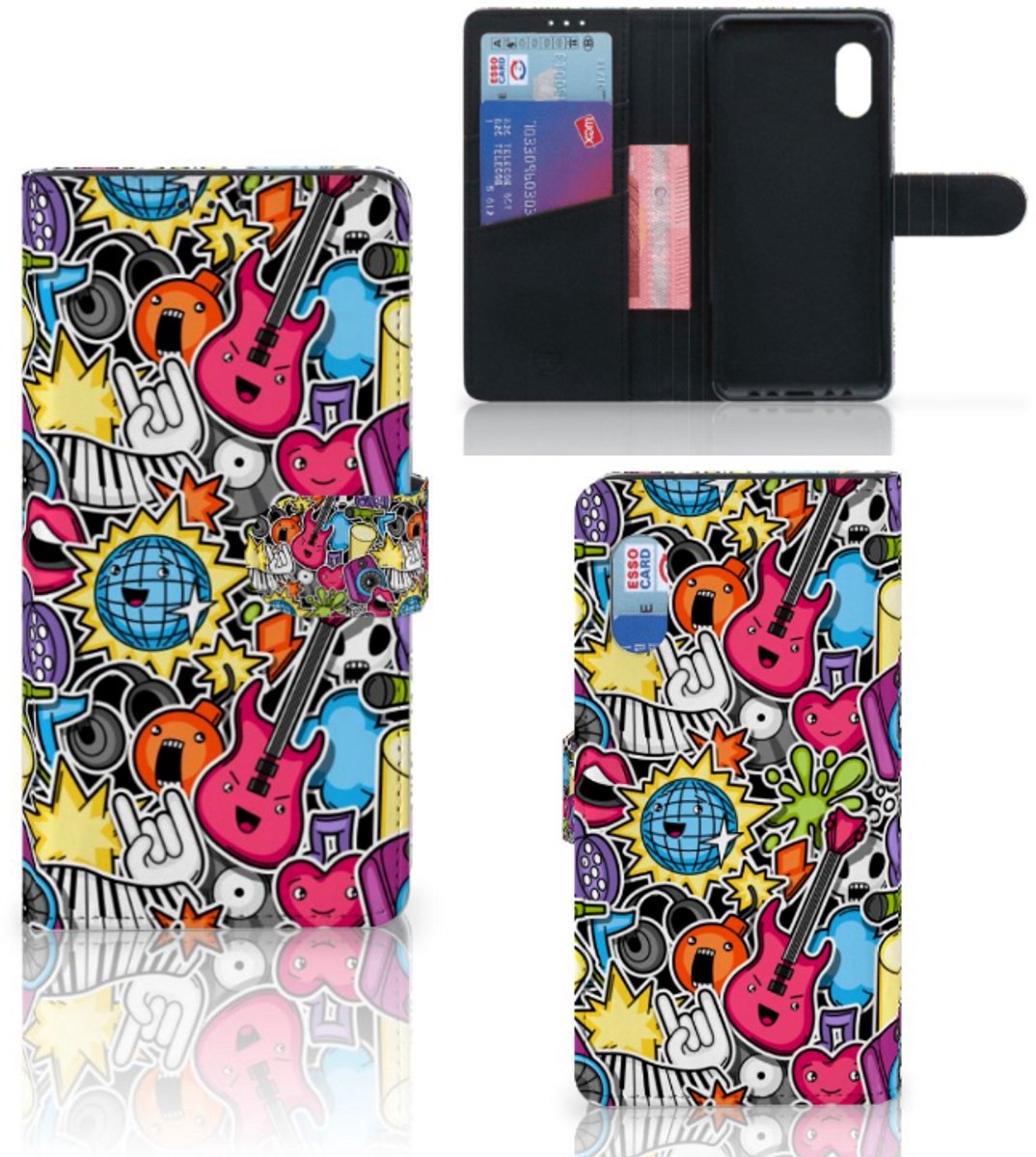 Samsung Xcover Pro Wallet Case met Pasjes Punk Rock