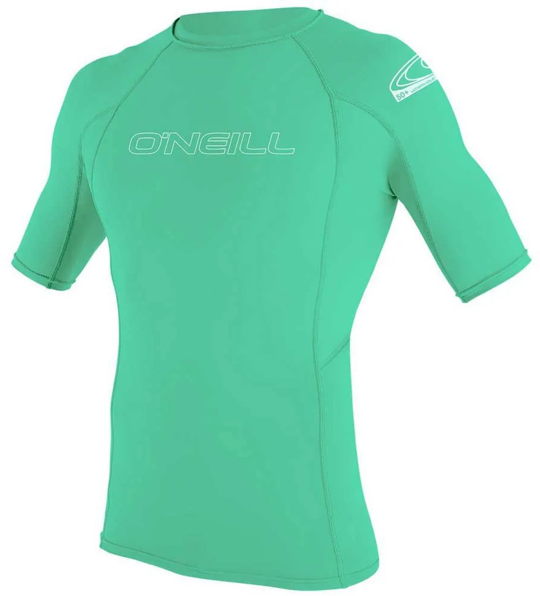 O´neill Wetsuits Basic Skins Rashguard Korte Mouw Rash Guard Groen 4 Years Jongen