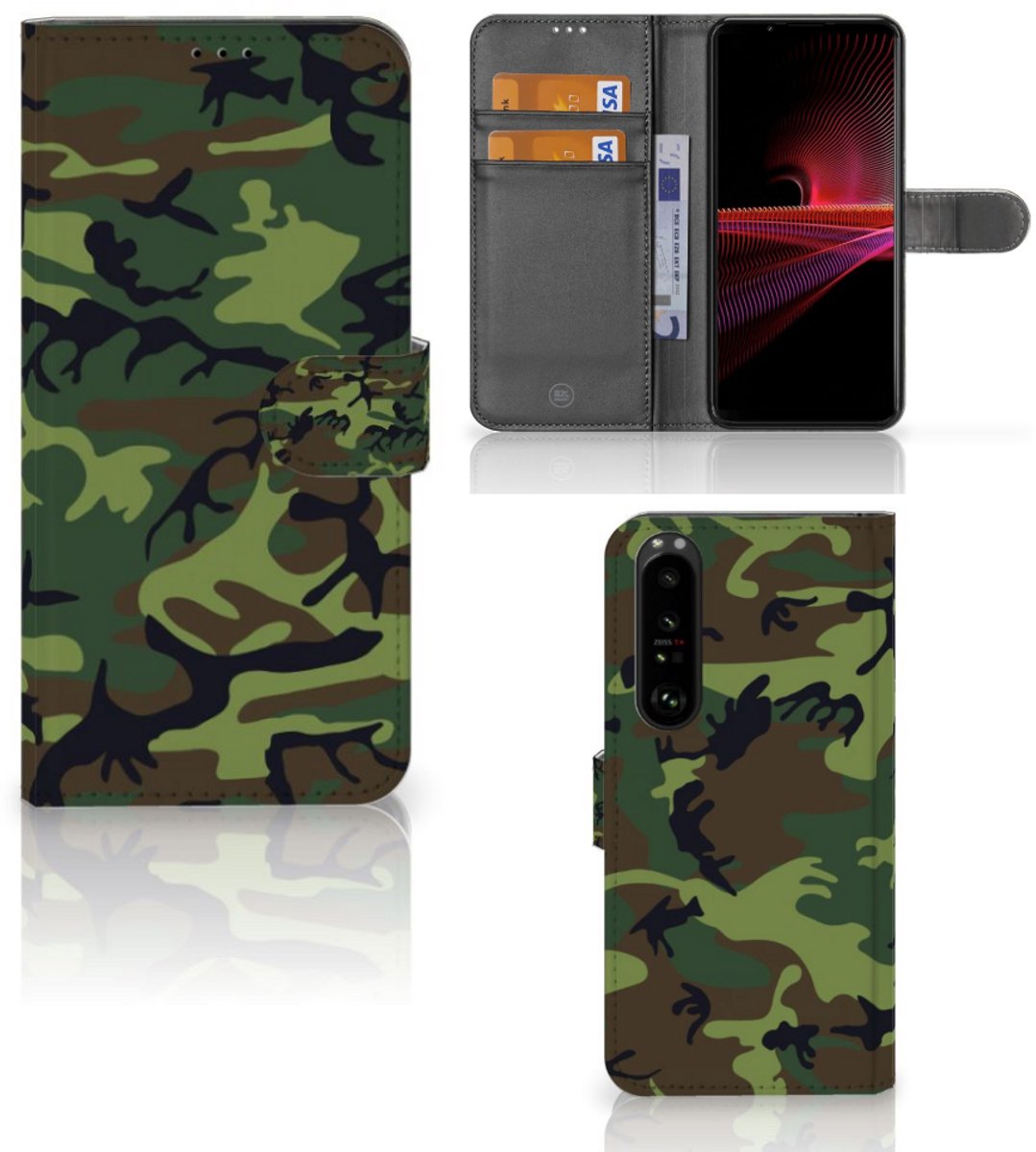 Sony Xperia 1 III Telefoon Hoesje Army Dark