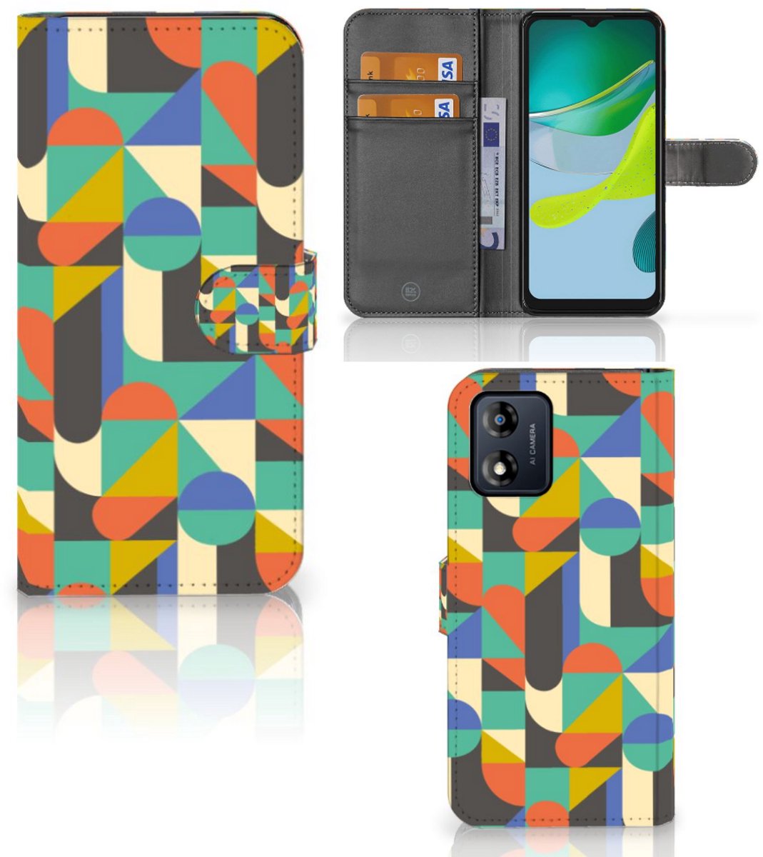 Motorola Moto E13 4G Telefoon Hoesje Funky Retro