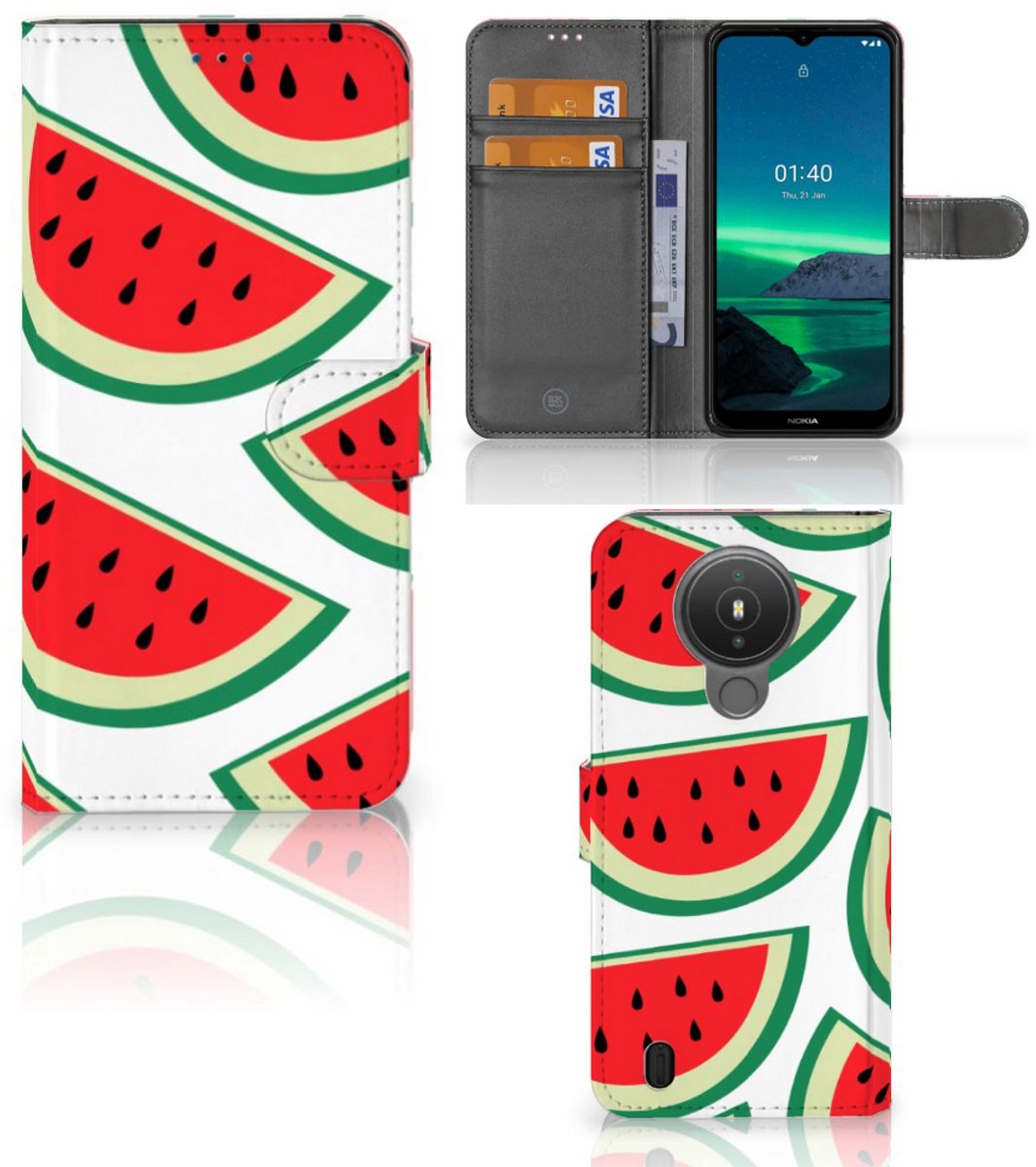 Nokia 1.4 Book Cover Watermelons