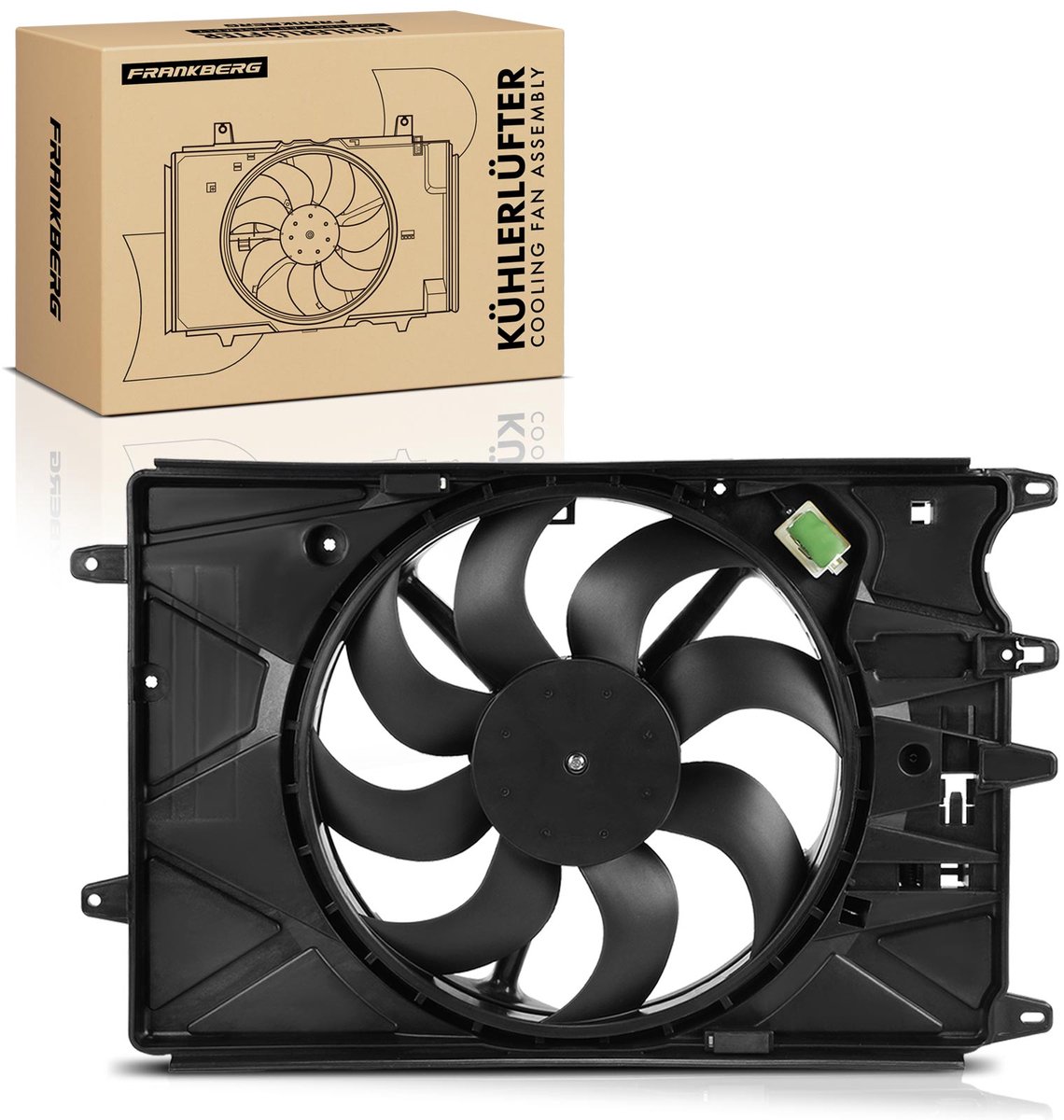 Frankberg 1x Motorradiateur Enkele ventilator