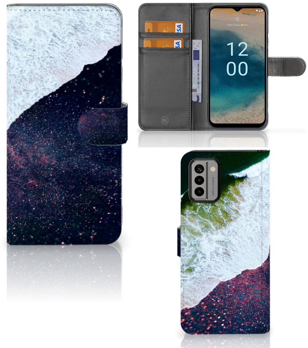 Nokia G22 Book Case Sea in Space